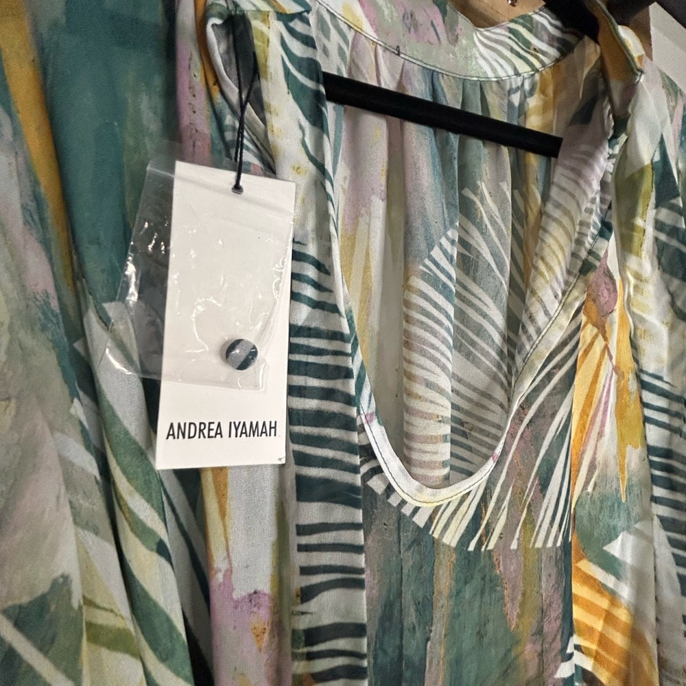 NWT Andrea Iyamah Sade Multicolor Cover-Up Maxi Dress - Picture 9 of 12